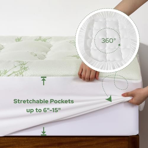 BEDLORE Twin XL Mattress Topper, Thick Soft Pillow Top Bed Topper