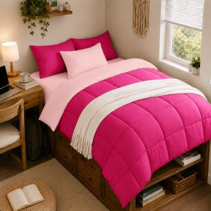 Anluoer Twin Comforter Set, 5 Piece Bed in a Bag Twin Bedding Sets