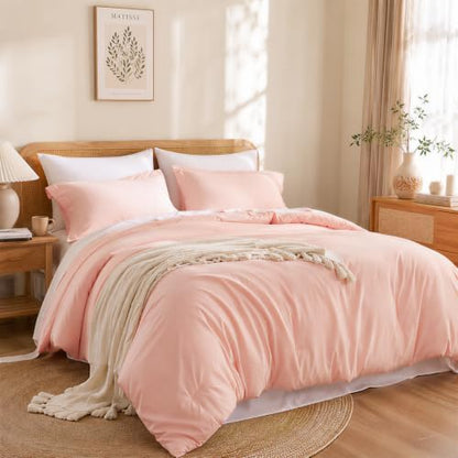 weigelia Pink Queen Comforter Set with Sheets - 7 Pieces Bed in a Bag Queen