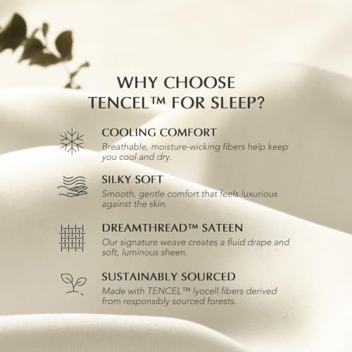 EverGrace Tencel™ Sheet Set, Breathable & Cooling, Queen, Ivory White