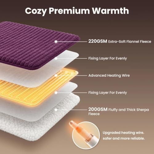 Homemate Electric Heated Heating Blanket Full Size 72"x84" Flannel Sherpa