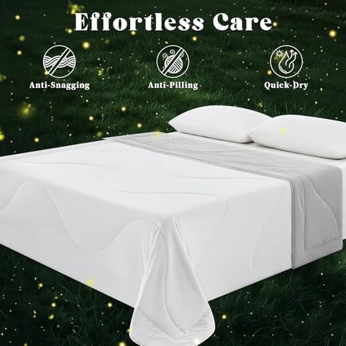 Cooling Comforter Queen Size for Hot Sleepers，80″x90″, White