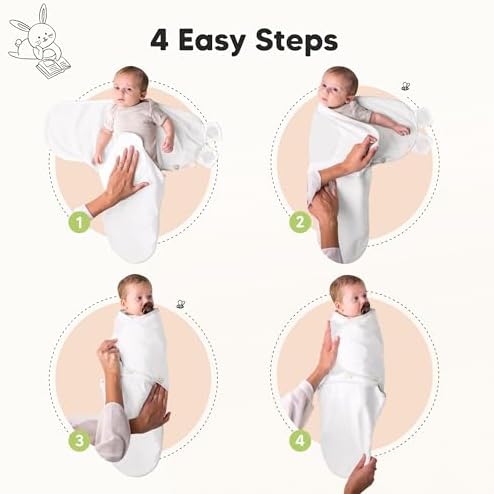 KeaBabies 3-Pack Organic Baby Swaddles for Newborns, Infant, Sage, 3-6M