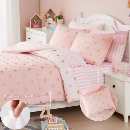 Queen Comforter Set with Sheets for Girls-7 Pieces Soft Queen Bedding Sets