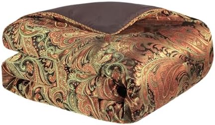 Loom and Mill 9-Piece Jacquard Comforter Set Queen, Classic Paisley Design