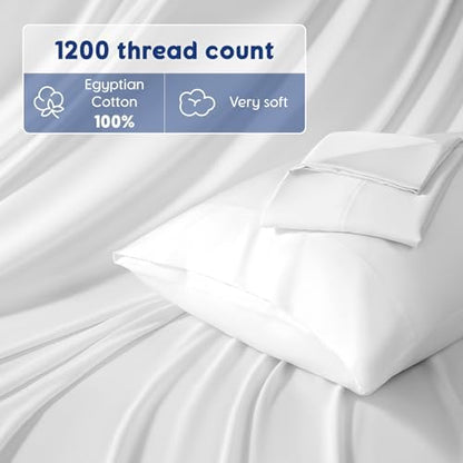 SONORO KATE 100% Egyptian Cotton Sheets,1200 Series,Cal King Size
