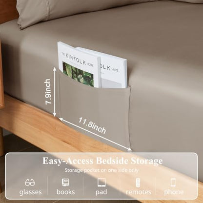 Bamboo Viscose Sheet Set Queen Size, Cooling Sheets Bed Set 4pcs