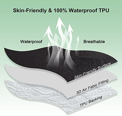 Sufdari Full Waterproof Mattress Protector, Waterproof Mattress Cover,Breathable & Noiseless Mattress Pad, Waterproof Quilted Fitted Sheet Fits Up to 8-18" Deep Pocket