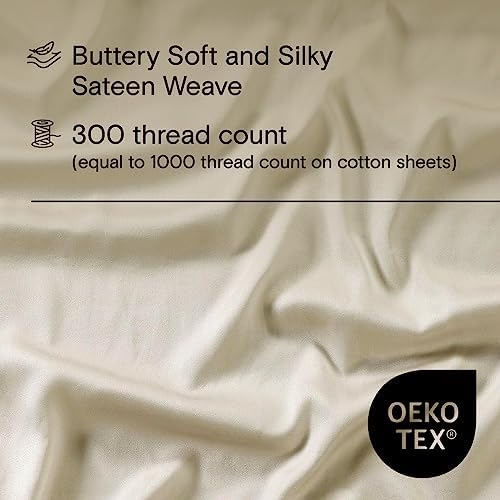 Sijo AiryWeight Tencel Sheet Set, 100% Lyocell Derived from Eucalyptus, Buttery Soft, Architectural Digest Best Cooling Sheets Winner - 4pc - 2 Pillowcases 1 Fitted 1 Top (Fog, King)