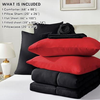 Anluoer Twin XL Comforter Set, 5 Pieces Twin XL Bed in a Bag Bedding Sets