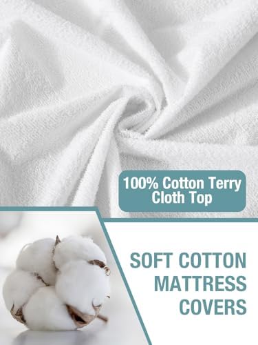 Bedecor Twin XL Split King Waterproof Mattress Protector Fits 9-18" Depth