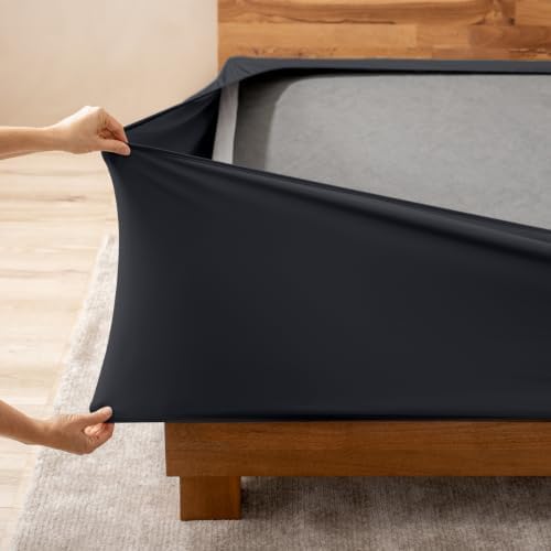 Bare Home Twin Size Box Spring Cover Wrap Around (Twin, Black)