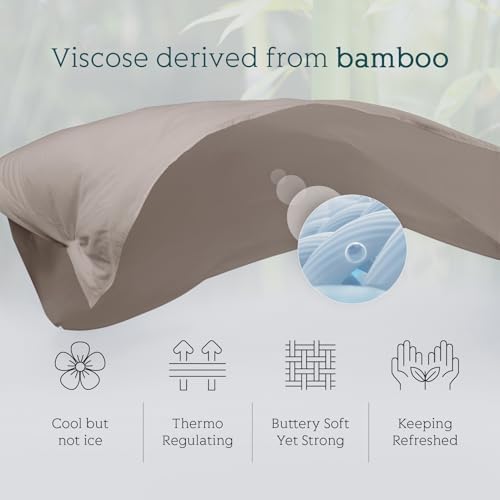 Cooling Sheets Set Full Size, Viscose Derived from Bamboo for Hot Sleepers | Deep Pocket Up to 15 Inch | Silky Soft & Breathable Bedding - 4PC (Full, Light Pink)