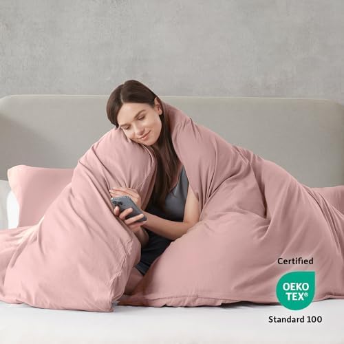 Hearth & Harbor Prewashed California King Duvet Cover Set, Blush Pink