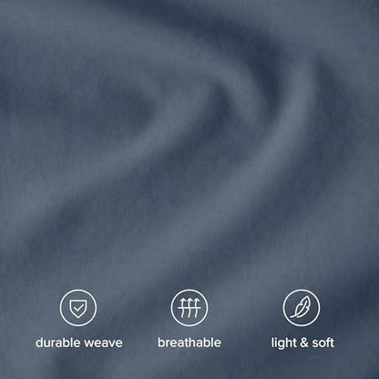 Bare Home 100% Organic Cotton Duvet Cover Set (Twin/Twin XL, Bering Sea)
