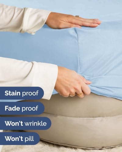 CGK Linens Extra Deep Flex Top Split Head King Fitted Sheet - Light Blue
