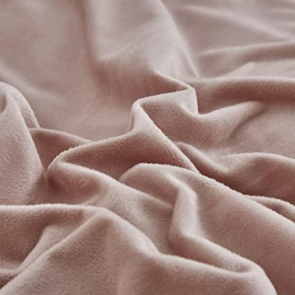 Wellboo Pink Velvet Comforter King Women Girls Light Red Fluffy Bedding