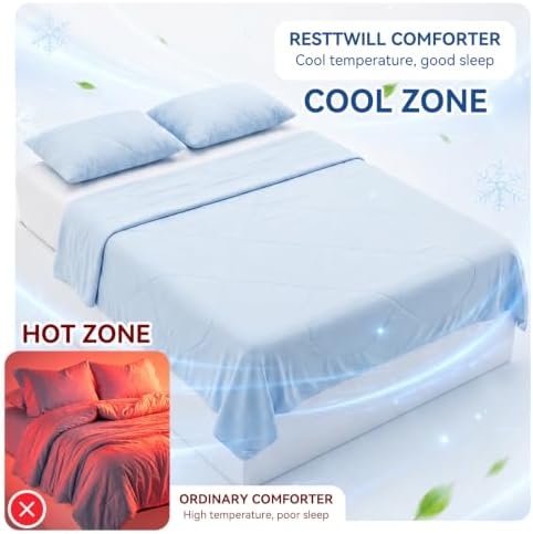Dual-Sided Cooling Comforter, Pure Blue, Queen