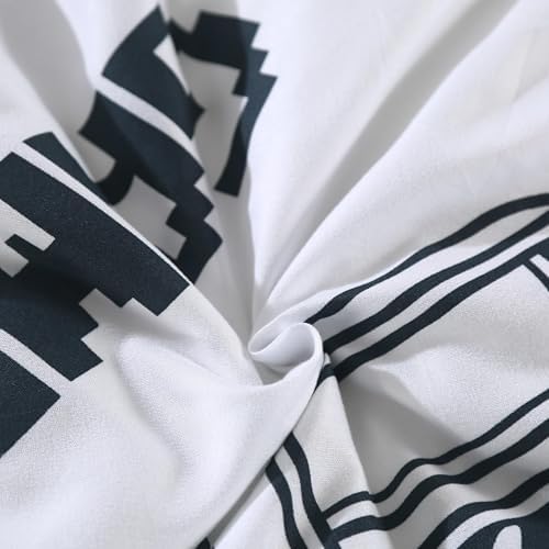 SDIII 3PCS White Gaming Comforter Set Twin, Soft Microfiber Lightweight Gamer Comforter Sets for Boys Girls Kids Teens, Video Game Bedding Quilt Twin