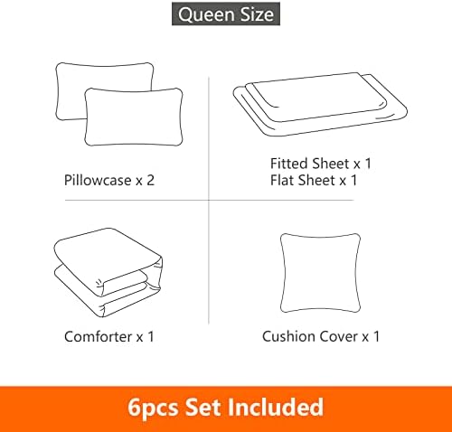6 Pieces Gaming Bedding Set Queen Size for Boys Gamer Comforter Set for Boys Girls Kids Teens 6 Piece Bed in A Bag Video Game Bedding for Gamer Room Decorative Queen47