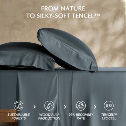 EverGrace Tencel™ Sheet Set, Breathable & Cooling, Full, Stormy Blue