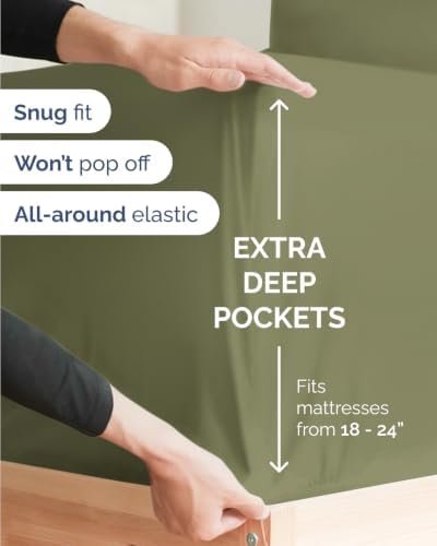 Extra Deep Flex Top Split Head King Sheet Set - 6pc Sheets - Sage Green