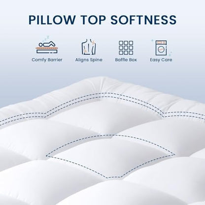 YUGYVOB Twin Mattress Topper Extra Thick, Cooling Plush Mattress Pad