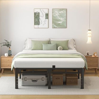 NKZ 2-in-1 California King Metal Platform Bed Frame, 20" Heavy Duty Base