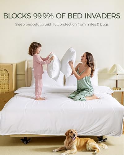 FAUNNA 100% Cotton Duvet Cover Dust Mite Bed Bug Comforter Protector, Queen