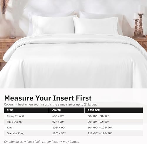 California Design Den Luxury Duvet Cover Set Queen, Antique White