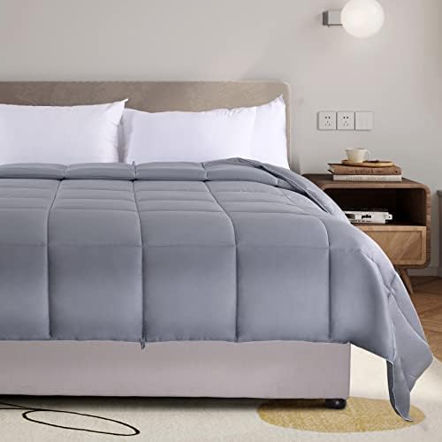 NEXHOME PRO Organic Natural Viscose from Bamboo Cooling Comforter,Light Grey 106" x 90" King Lightweight Down Alternative Cool Duvet Insert,Summer Bedding Blanket Cool for Hot Sleepers,8 Corner Tabs