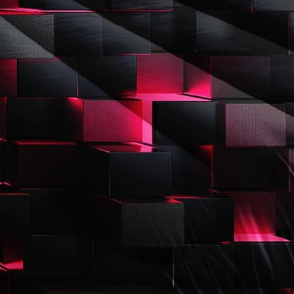 Nttopship Neon Pink Black Comforter Set Queen Geometric Kids Bedding Set,3 PCS Geometry Honeycomb Bed Set Modern Quilt Set 1 Comforter 2 Pillow Cases Cool Room Decor All Season B-Side Black