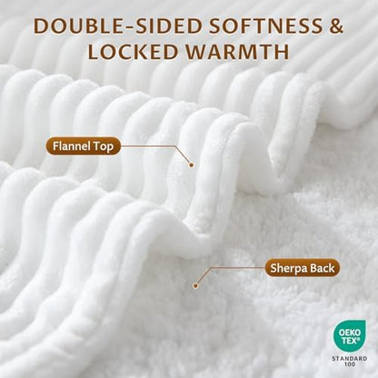 Reaks Heated Throw Blanket, 5 Heat Levels, 3 Hours Auto-Off, 50"x60", White