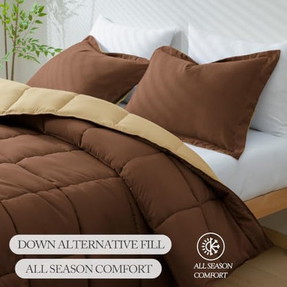 HIG 3pc Chocolate Twin/Twin XL Bedding Comforter Set Duvet Insert Blanket