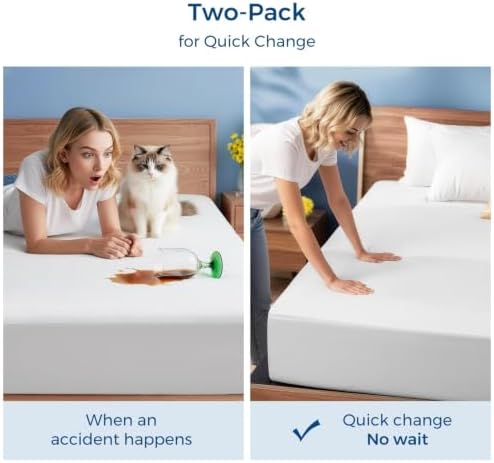TASTELIFE 2-Pack Queen Waterproof Mattress Protector, Microfiber, 60"x80"
