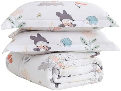 Yibeizi Woodland Animals Comforter Full Kids Forest Bedding Set