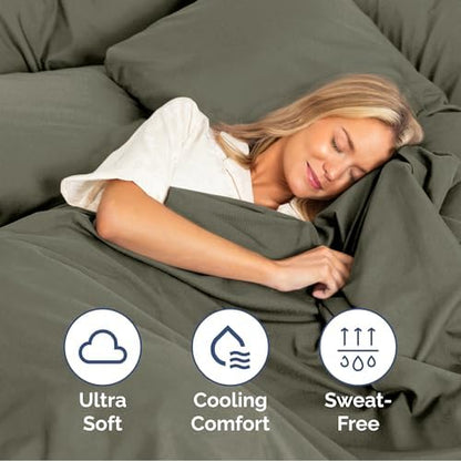 Queen Size 4 Piece Sheet Set - Ultra Soft & Cooling Bed Sheets - Dark Taupe