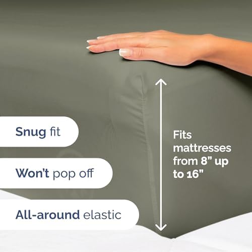 Queen Size 4 Piece Sheet Set - Ultra Soft & Cooling Bed Sheets - Dark Taupe
