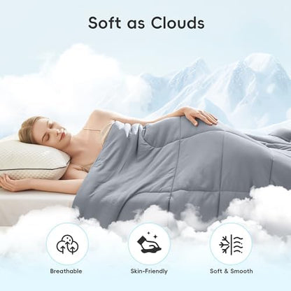 SameBed Cooling Comforter Full/Queen Size, Summer Blanket for Hot Sleepers, Lightweight Comforter for Night Sweats, Double-Sided Breathable Cooling Beddings (Dark Grey, 90"*90")