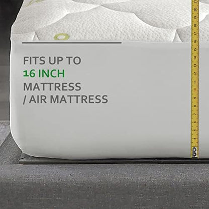 Queen Size Mattress Pad Cover Air Thick Quilted Topper, Bamboo Viscose