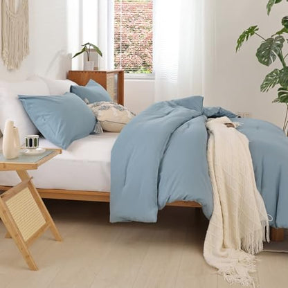 ROSGONIA Alaskan King Comforter, Dusty Blue, 136x120 Soft Bedding Quilt