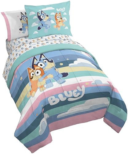 Bluey Bingo Full Size Comforter Set 7 Piece Soft Kids Bedding, Multi