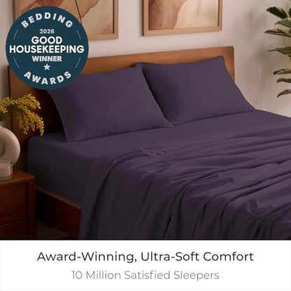 Mellanni Iconic 4-Piece, Ultra Soft Sheet Set (Full, Purple)