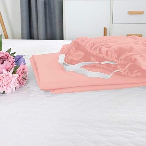 Elegant Comfort 1500 Premium Hotel Quality 18-21 Inches Deep - Extra Deep Pocket Single Fitted Sheet for High Mattress, Luxury and Softest, Smart Pocket - Wrinkle Free, Queen, Dusty Rose