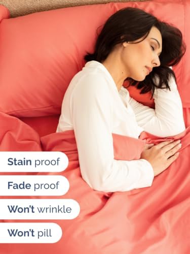 Extra Deep Pocket Cal King Size Sheet Set - Breathable & Cooling - Coral