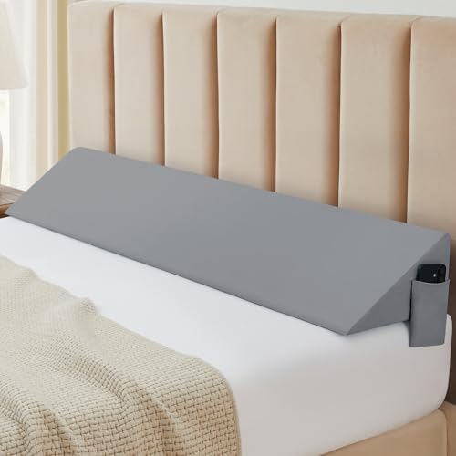 INVGEEXI Light Grey Full Size Bed Wedge Pillow Cover, 54" L x 10" W x 6" H