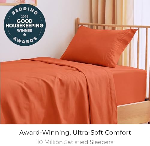 Mellanni Iconic 3-Piece, Ultra Soft Sheet Set (Twin, Poppy Orange)