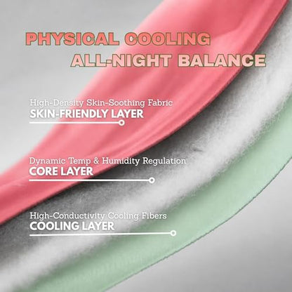 Eastsora Cooling Comforter Queen Size, Cooling Blanket for Hot Sleepers, Q-Max 0.45 Reversible Summer Comforter, Lightweight Breathable Bedding for Night Sweats(Pink+Green)