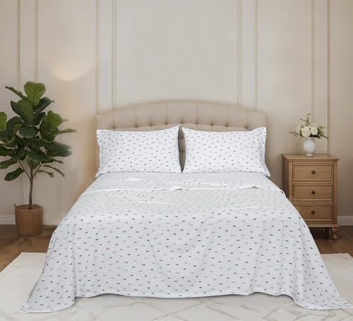 RUVANTI Flannel Sheets Set King Size,Little Swimmers