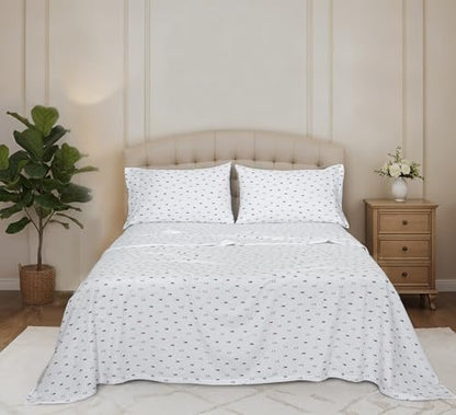 RUVANTI Flannel Sheets Set King Size,Little Swimmers
